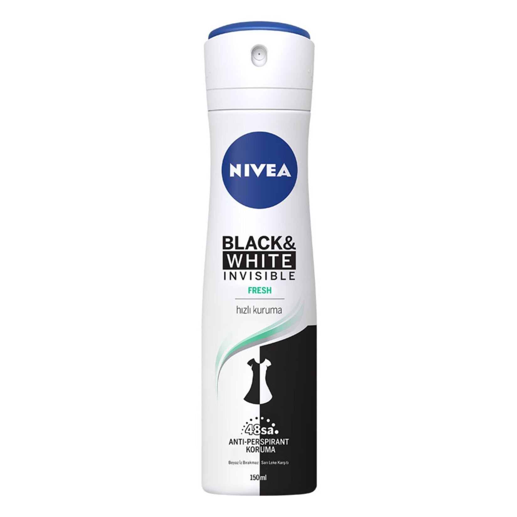 Nivea Women Deo Fresh Invisible Black&White 150 Ml - Batman Sanal Market