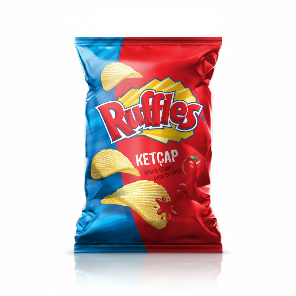 Ruffles Ketçap Aromalı Patates Cipsi, yoğun ketçap aroması ve çıtır dokusuyla keyifli bir atıştırmalık seçeneğidir. Batman Sanal Market’te.