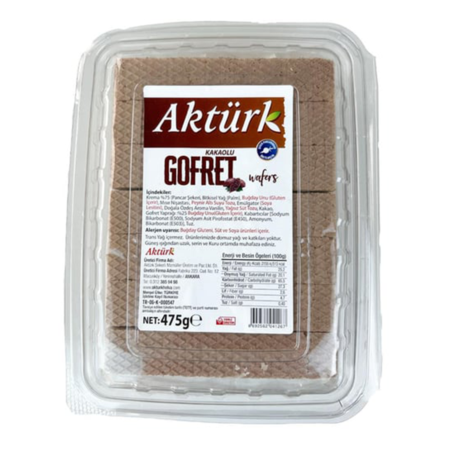 Aktürk Gofret Kakaolu 475 Gr