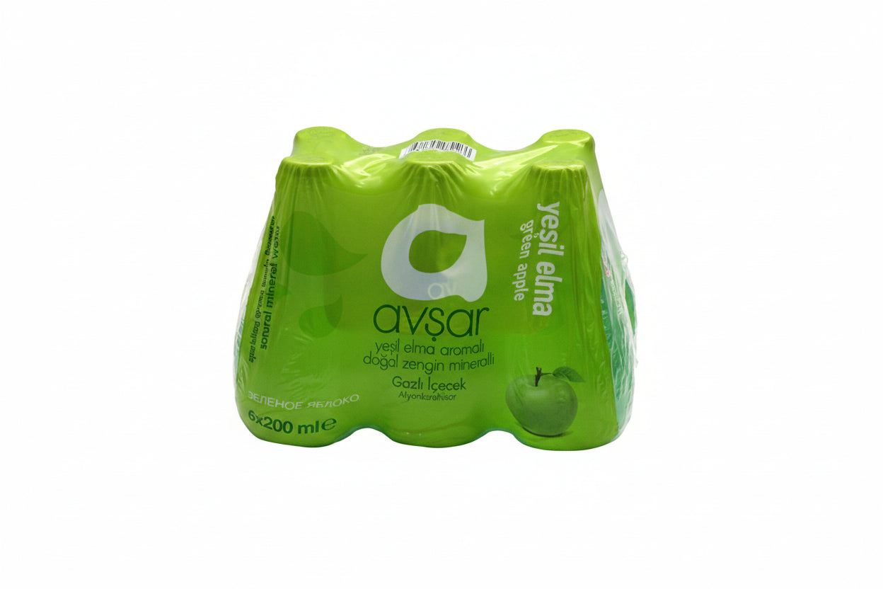 Avşar Yeşil Elma Maden Suyu 6x200 ml - Batman Sanal Market