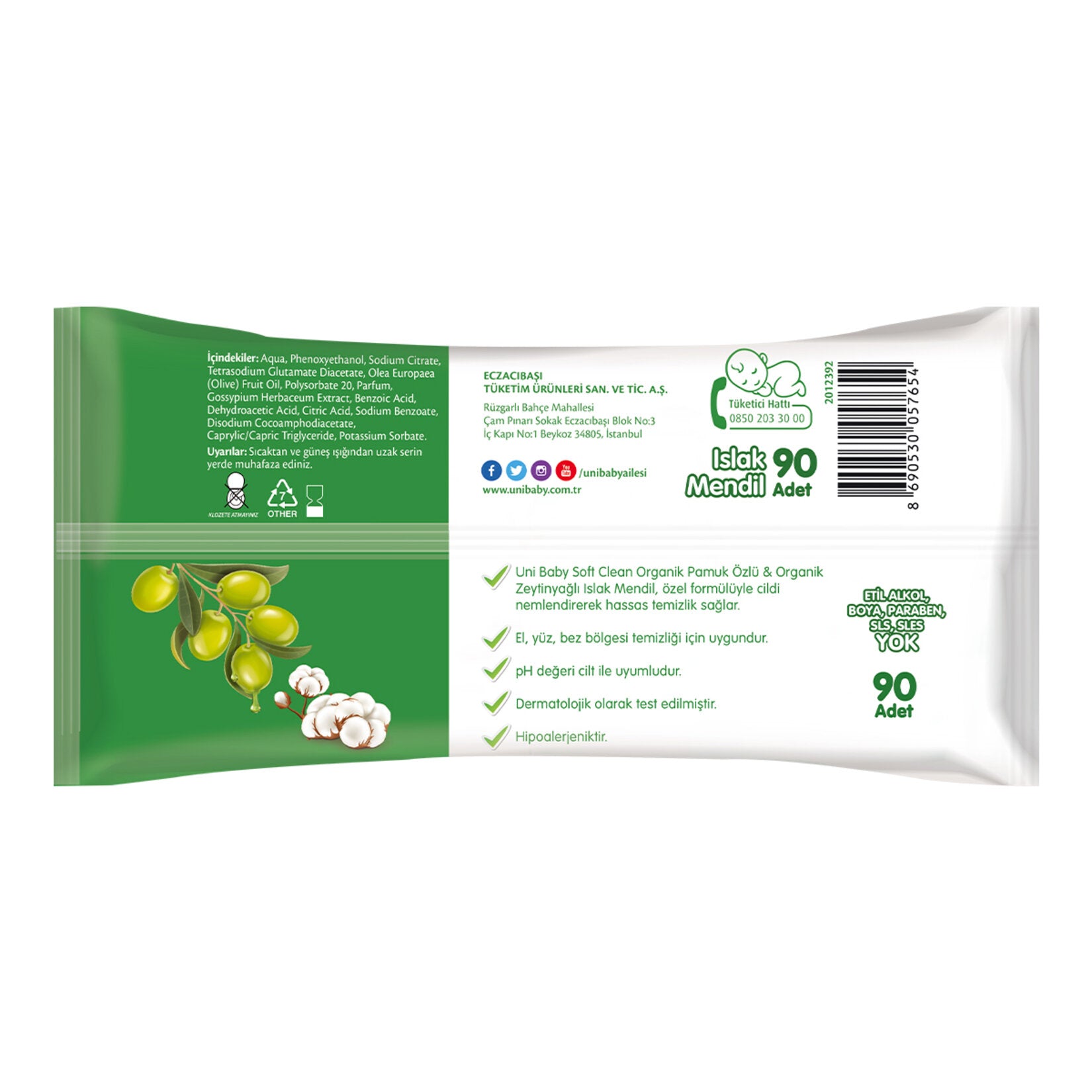 Baby Turco Islak Havlu (90) Zeytinyağlı