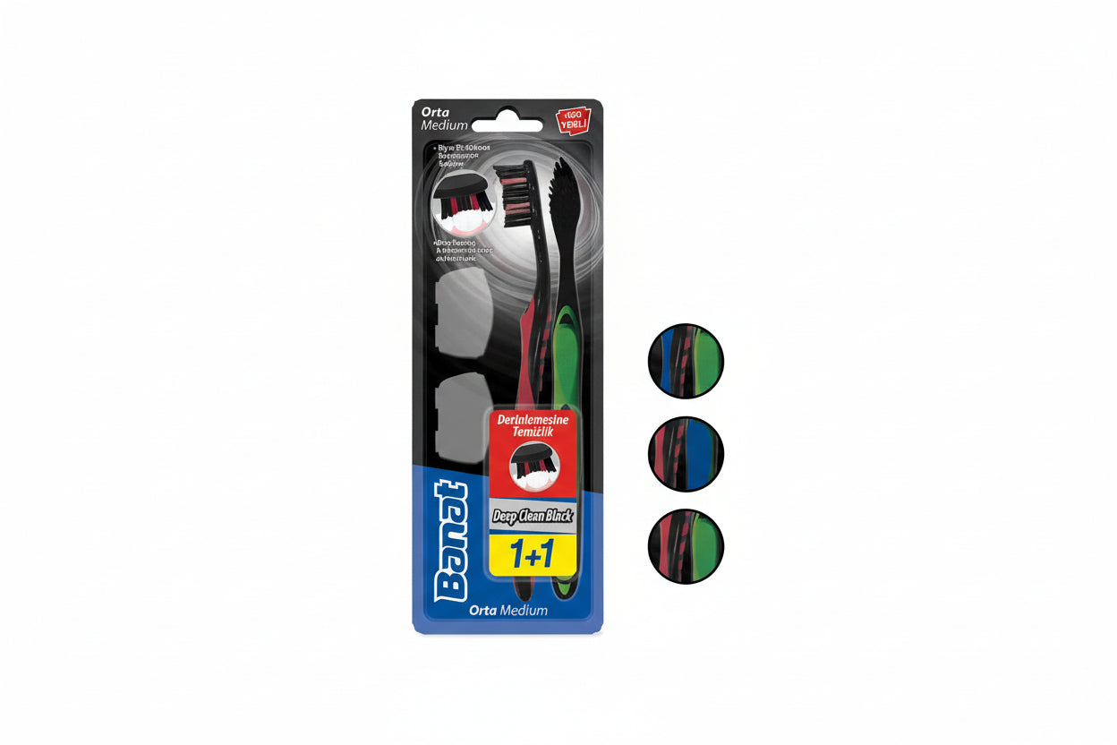 BANAT DİŞ FIRÇASI DEEP CLEAN BLACK 1+1 - Batman Sanal Market