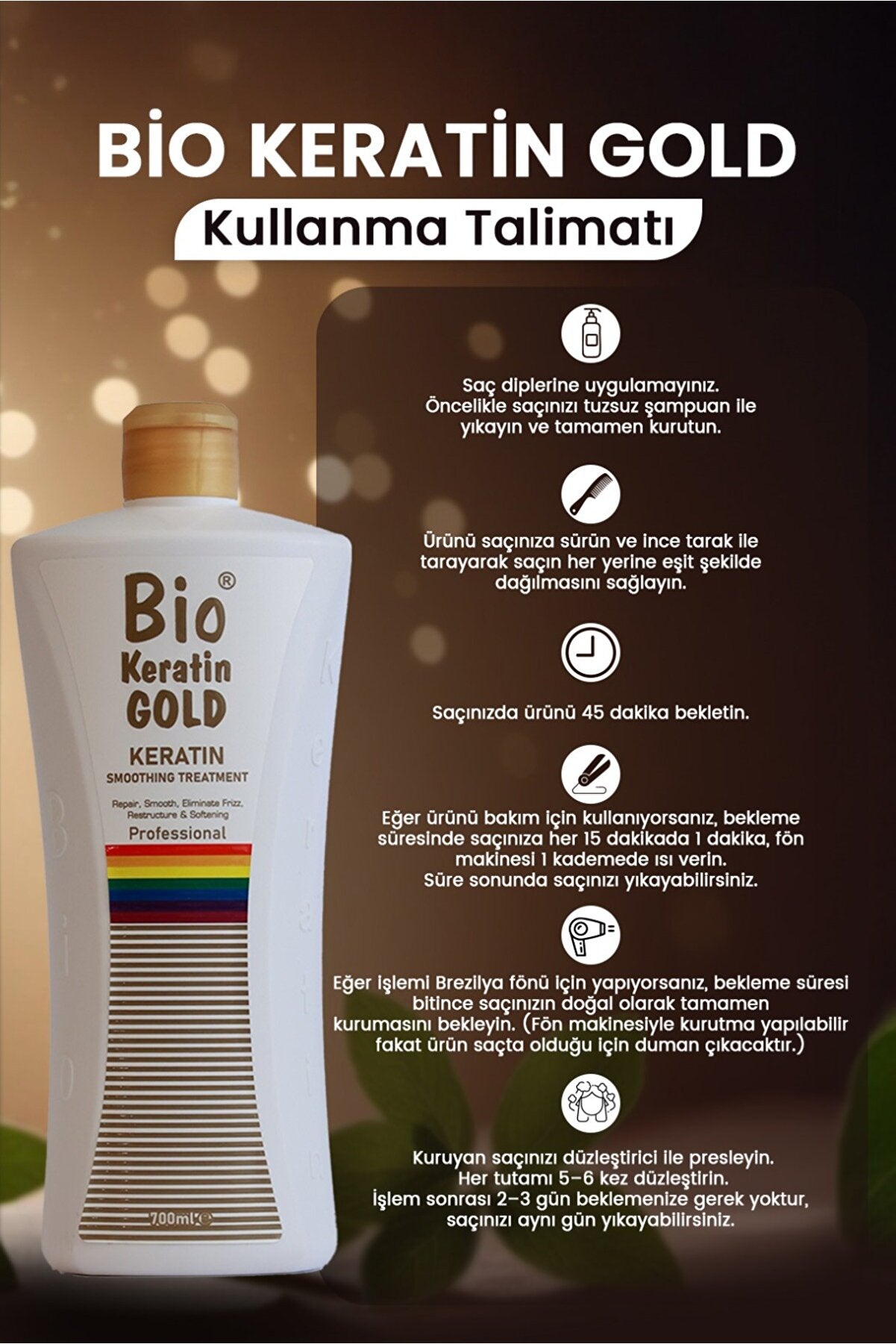 BIO KERATIN GOLD Şampuan Brezilya Keratin 700 ML - Batman Sanal Market