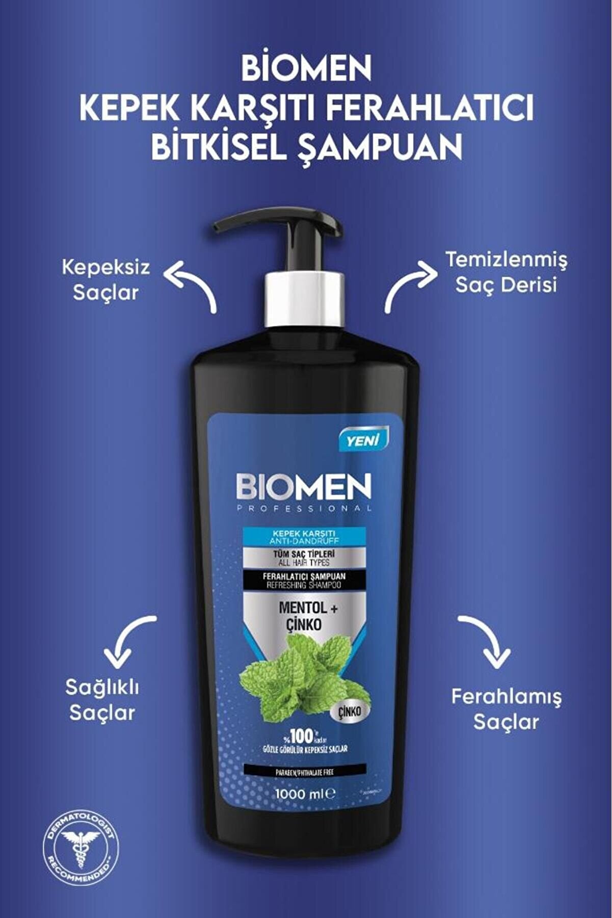 Biomen Kepek Karşıtı Mentollü Şampuan 1000 ml - Batman Sanal Market