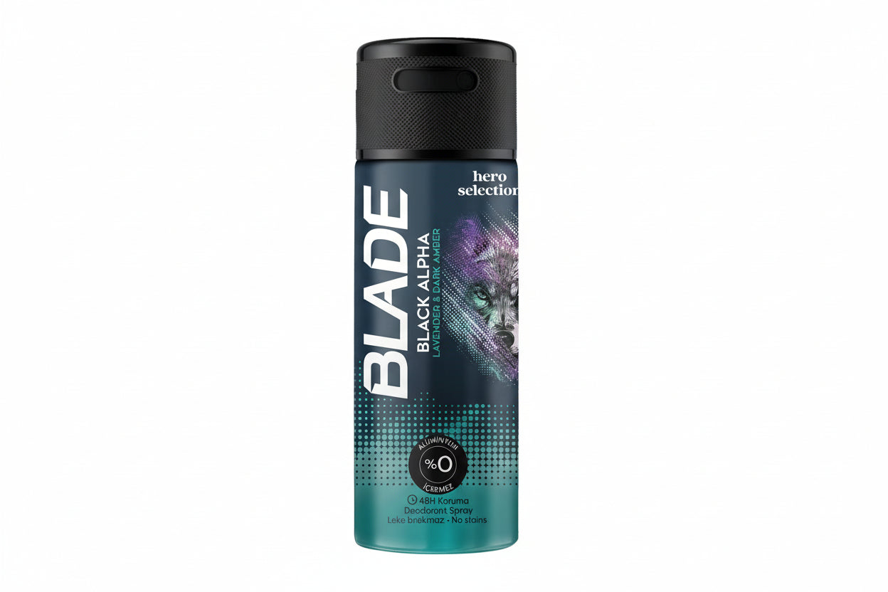 BLADE DEO 150ML BLACK ALPHA - Batman Sanal Market