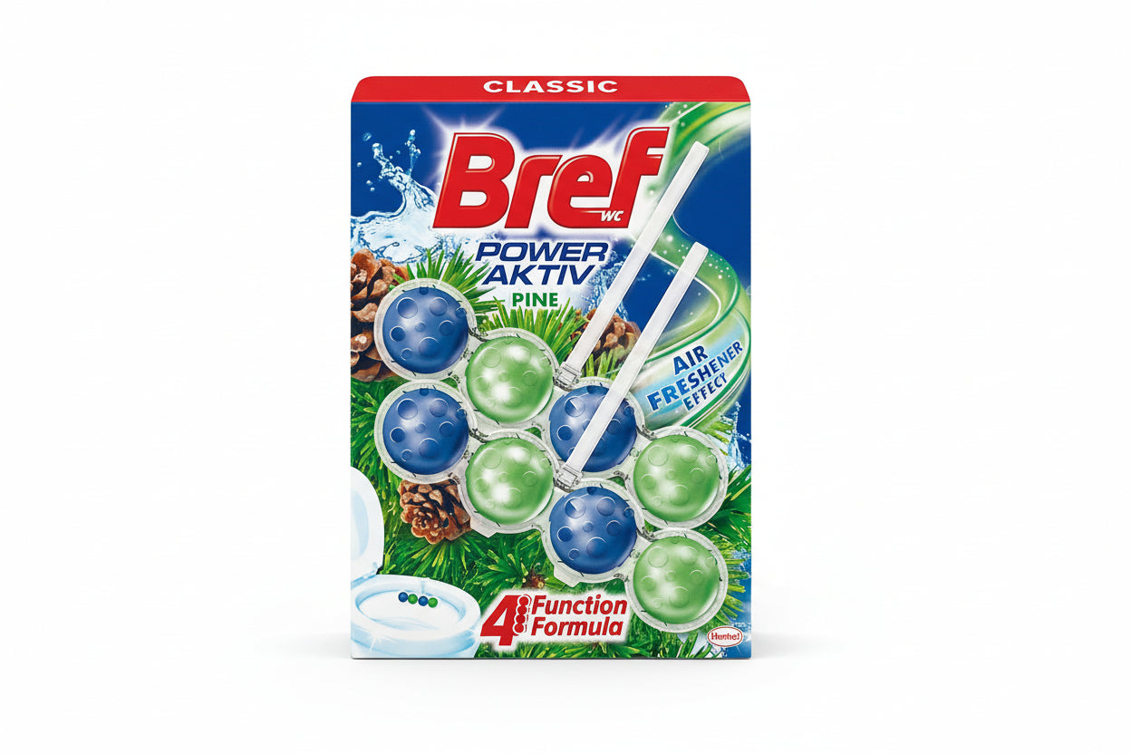 Bref Power Aktiv Duo Çam Klozet Koku Giderici ve Temizleyici