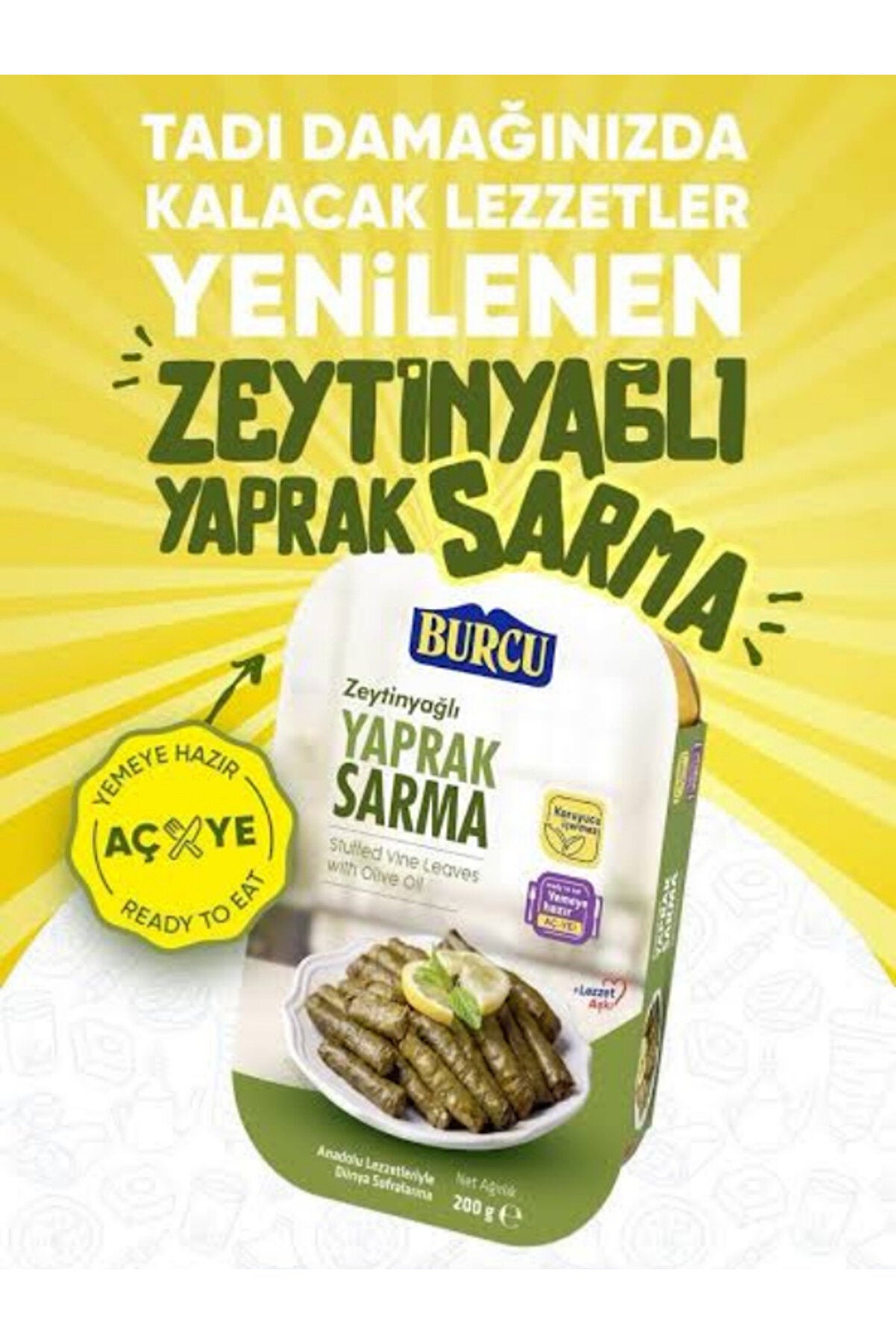 Burcu Zeytinyağlı Yaprak Sarma 200 Gr