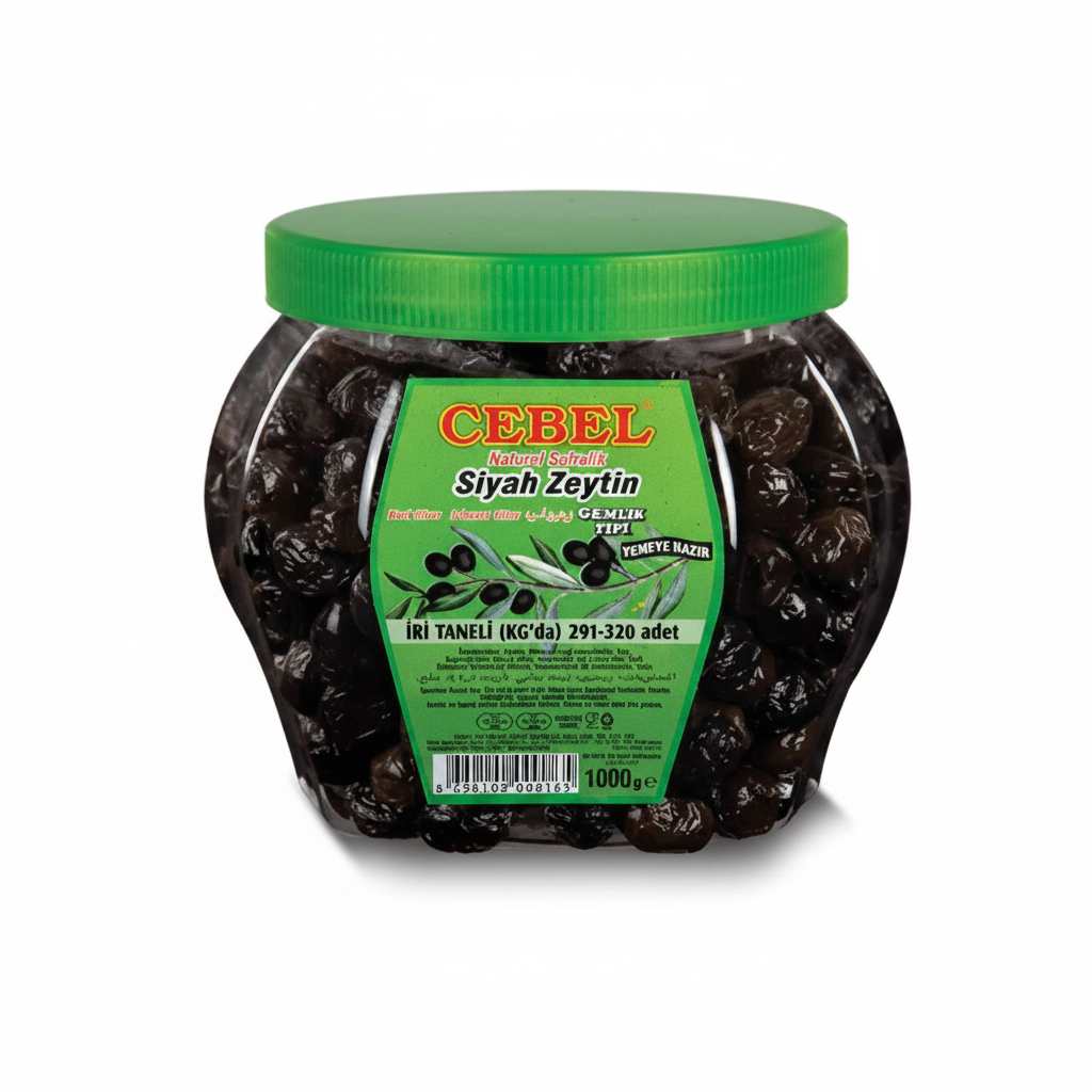 Cebel Siyah Zeytin İri Taneli 1400 Gr