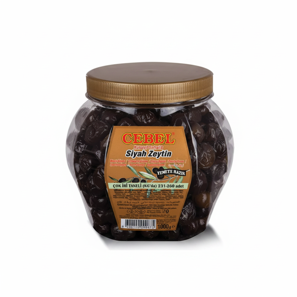 Cebel Siyah Zeytin Çok İri Taneli 1000 g