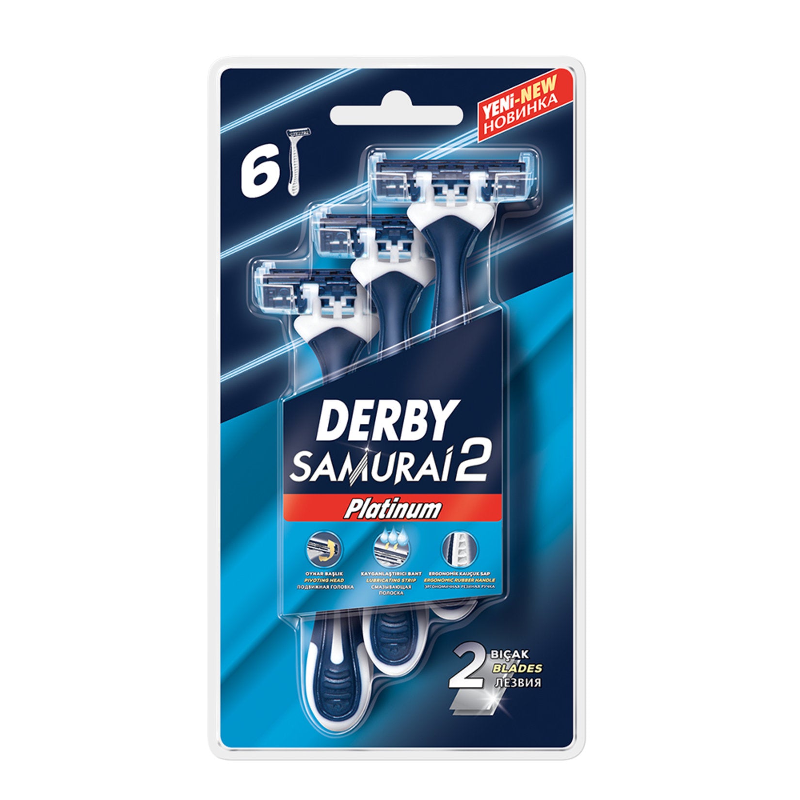 DERBY TIRAŞ BIÇAĞI SAMURAİ-2 PLATİNUM (6 LI PAKET) - Batman Sanal Market