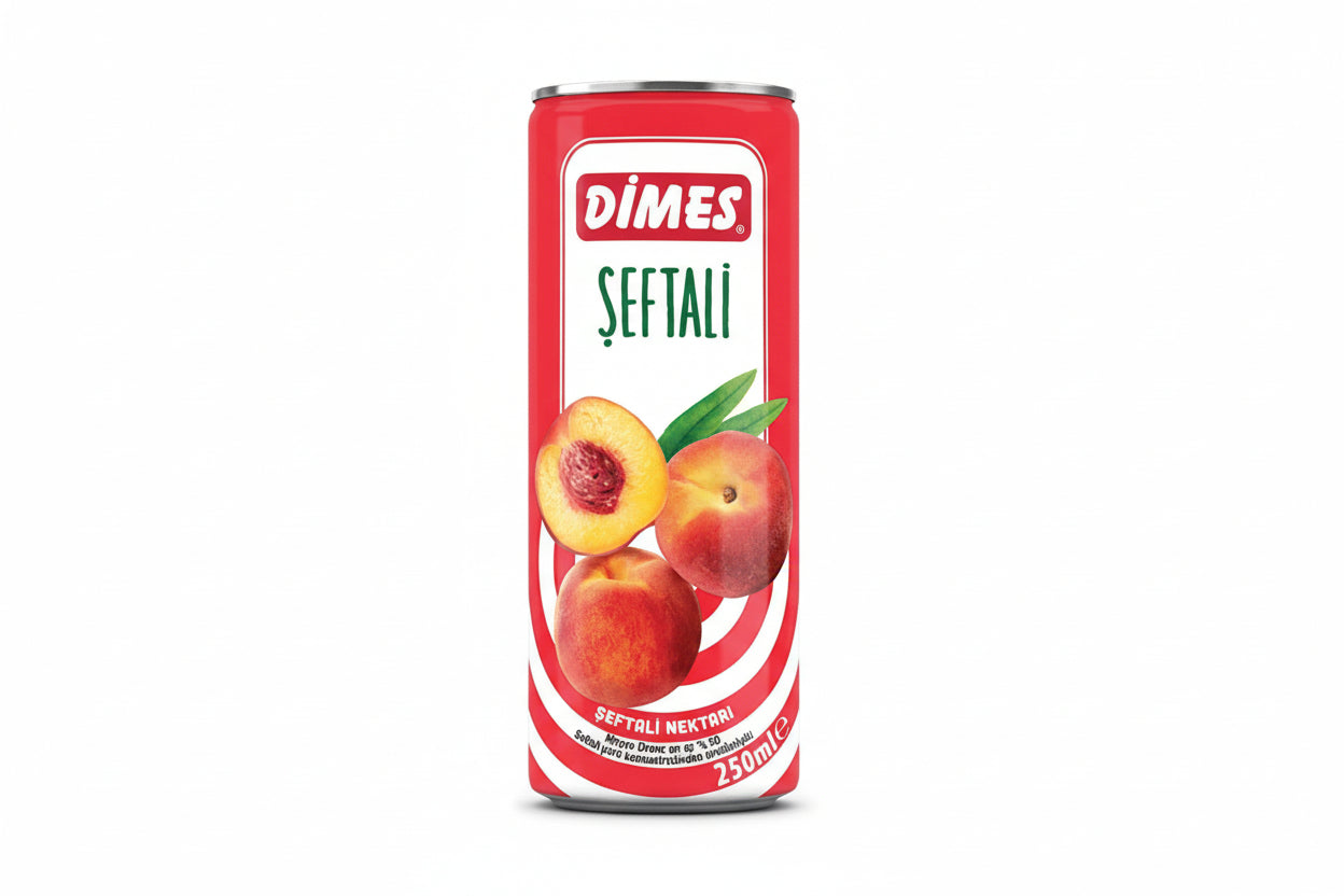 Dimes Meyve Suyu 250 Ml Şeftali Nektarı (teneke)
