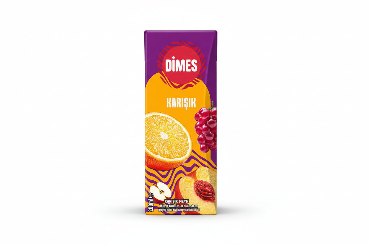 Dimes Meyvesuyu 200 Ml Karışık (koli) 27'li