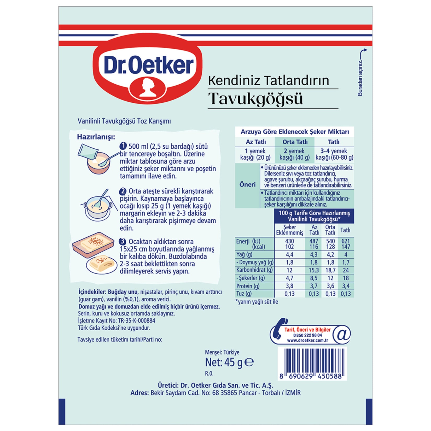 DR OETKER Kendinizi Tatlandırın Tavuk Göğsü 45 Gr - Batman Sanal Market