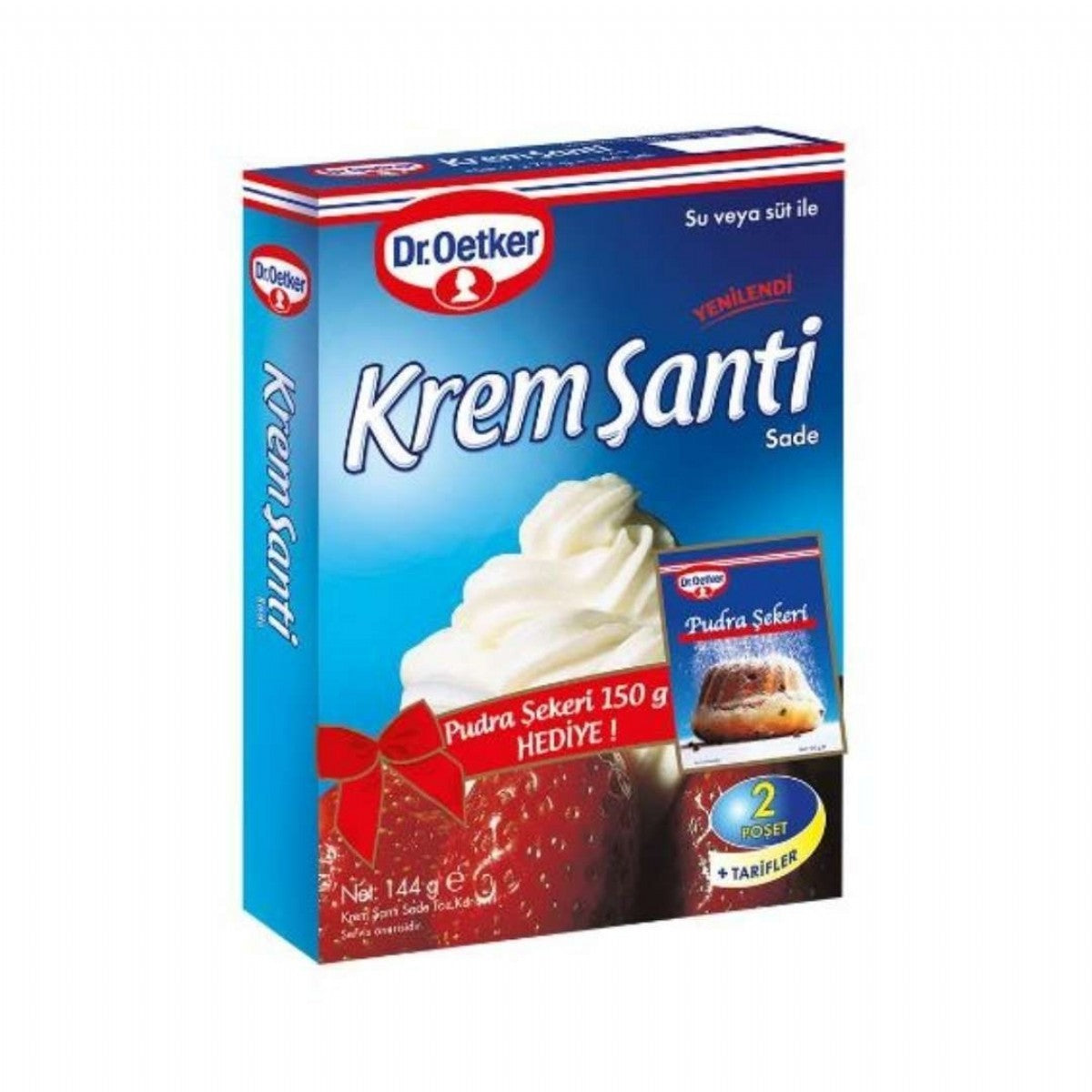 Dr. Oetker Krem Şanti 144 Gr + Pudra Şekeri Kilitli Hediyeli