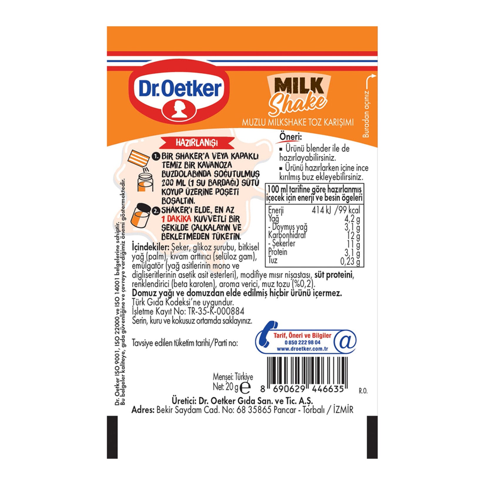 DR.OETKER Milk Shake 20 Gr - Batman Sanal Market