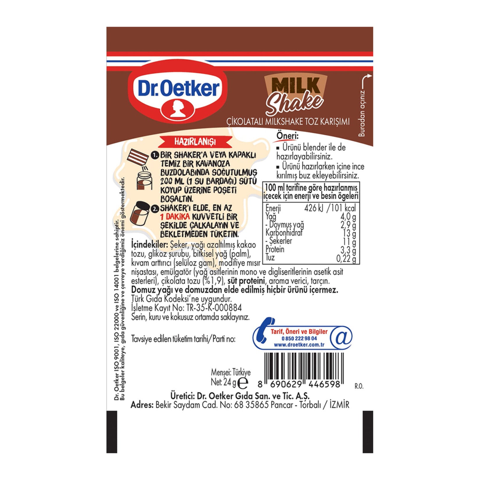 DR.OETKER Milk Shake 24 Gr - Batman Sanal Market