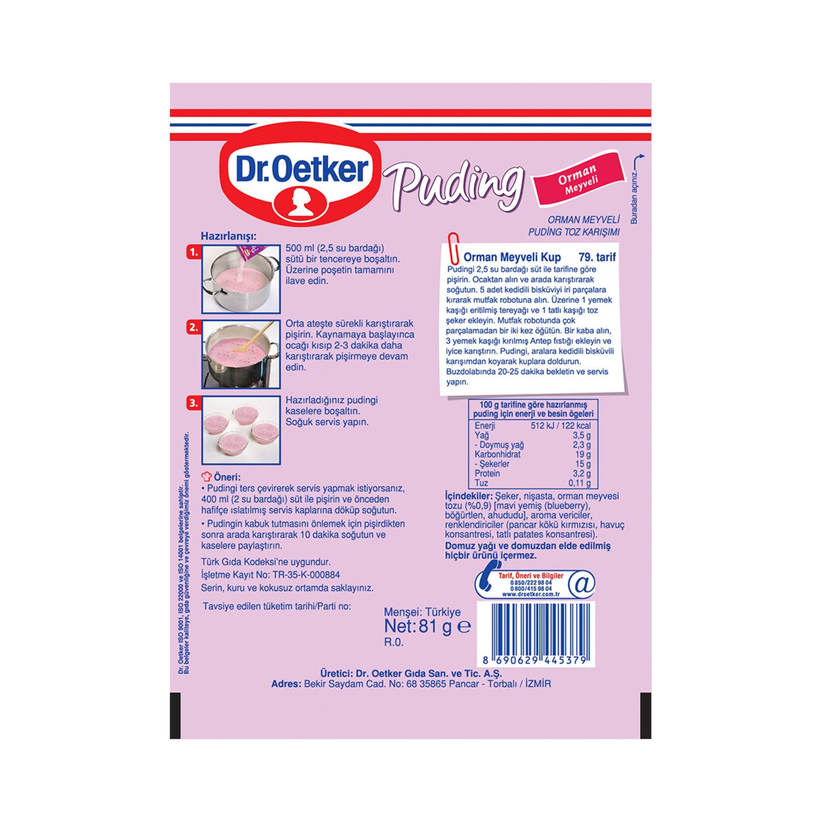 DR.OETKER PUDİNG ORMAN MEYVELİ 81GR - Batman Sanal Market