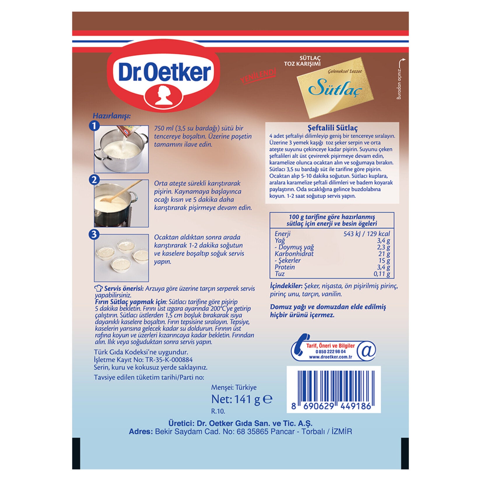 DR OETKER SÜTLAÇ 141 GR - Batman Sanal Market