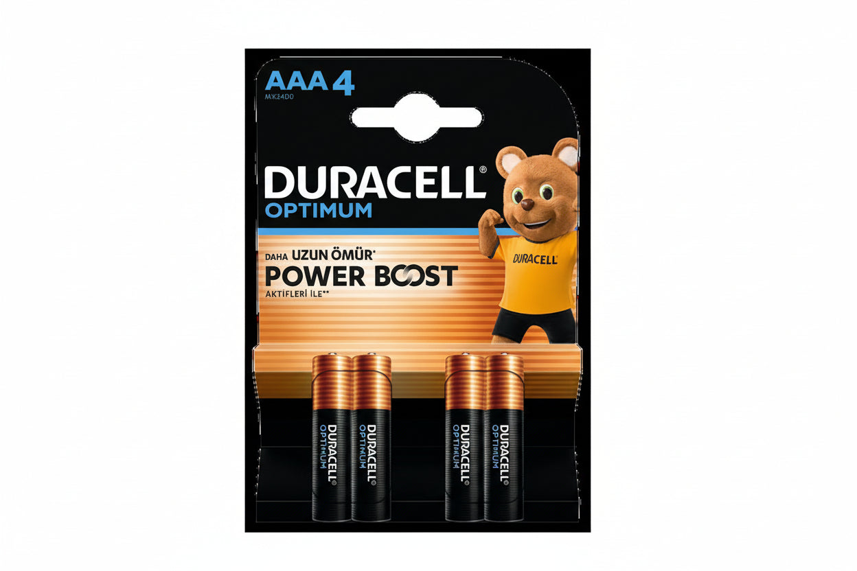 DURACELL AAA İnce Optimum Pil 4'lü - Batman Sanal Market