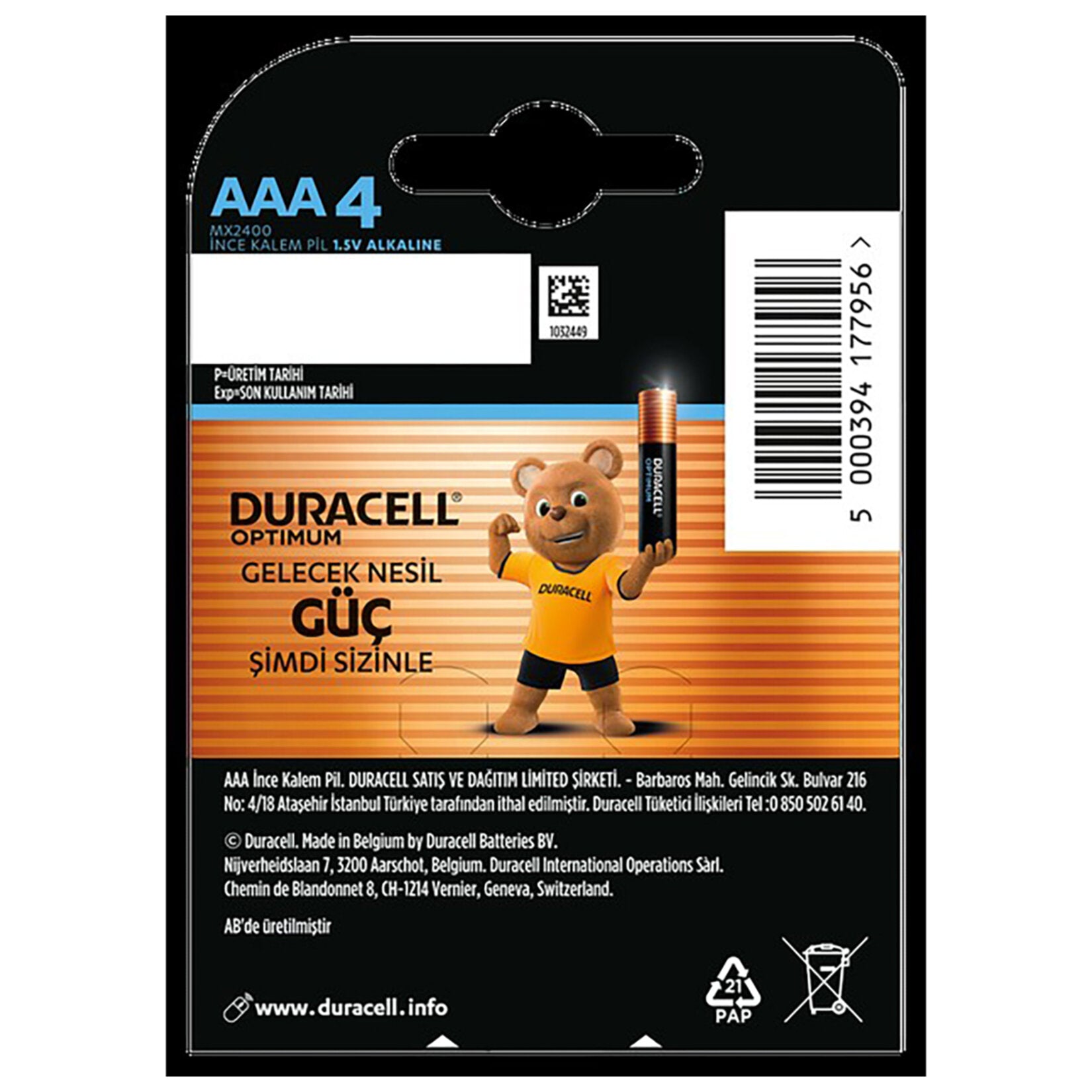 DURACELL AAA İnce Pil 4'lü - Batman Sanal Market