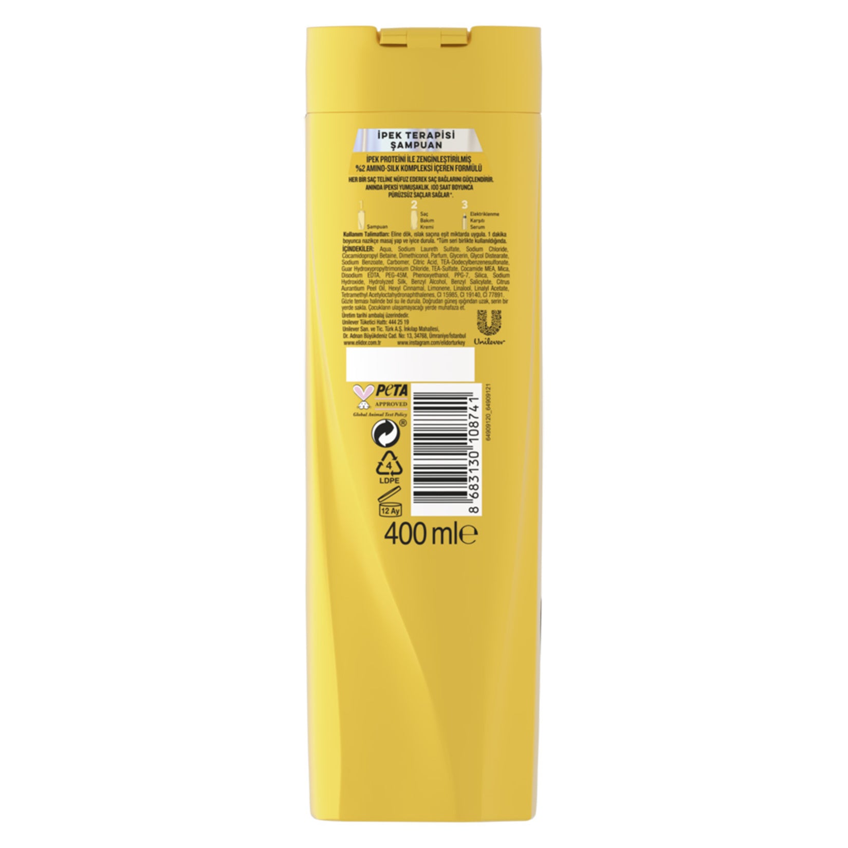 ELİDOR ŞAMPUAN İPEKSİ YUMUŞAKLIK 400 ML - Batman Sanal Market
