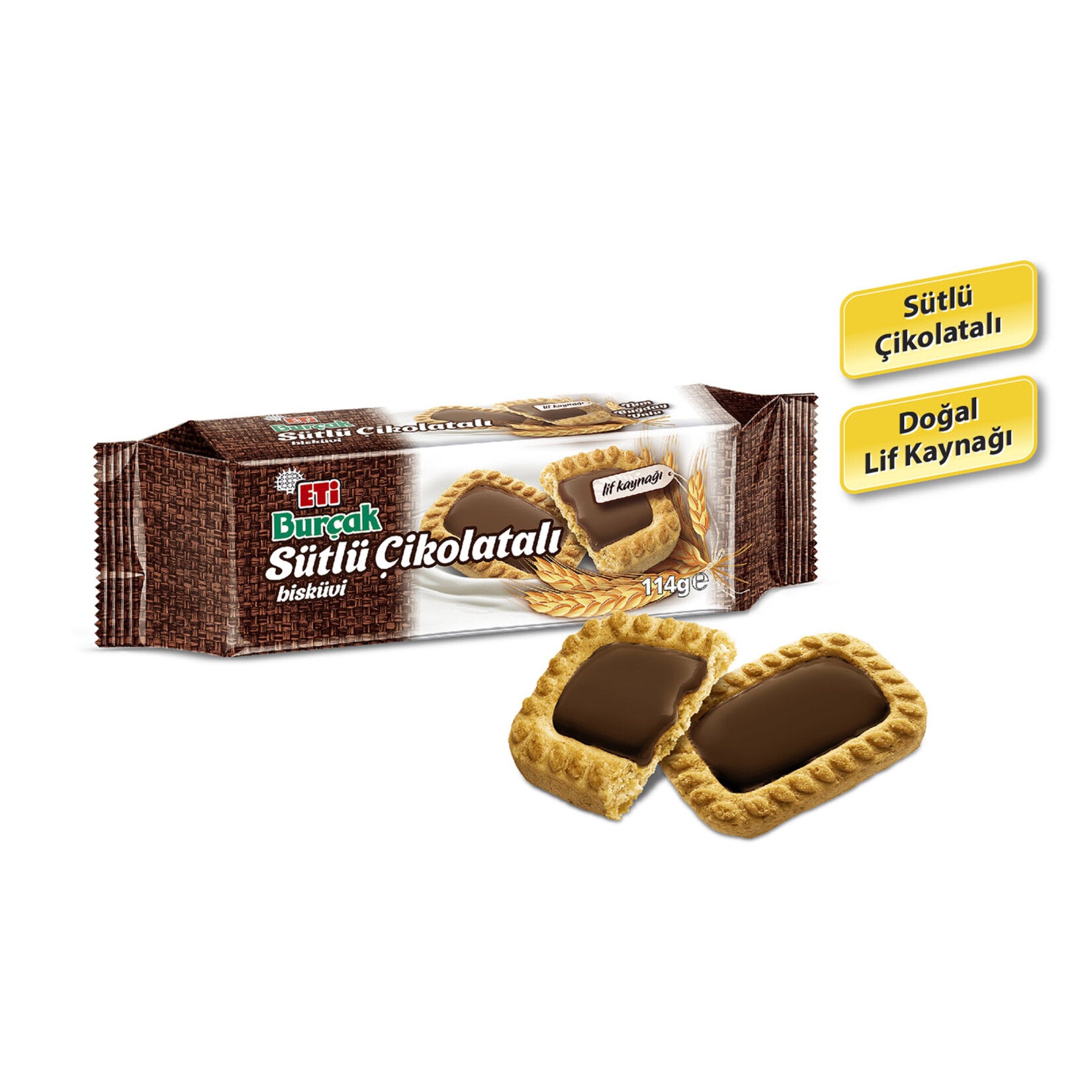Eti Burçak Sütlü Çikolatalı Bisküvi 114g - Batman Sanal Market