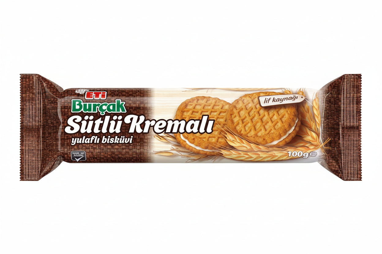 Eti Burçak Sütlü Kremalı Bisküvi 100gr - Batman Sanal Market