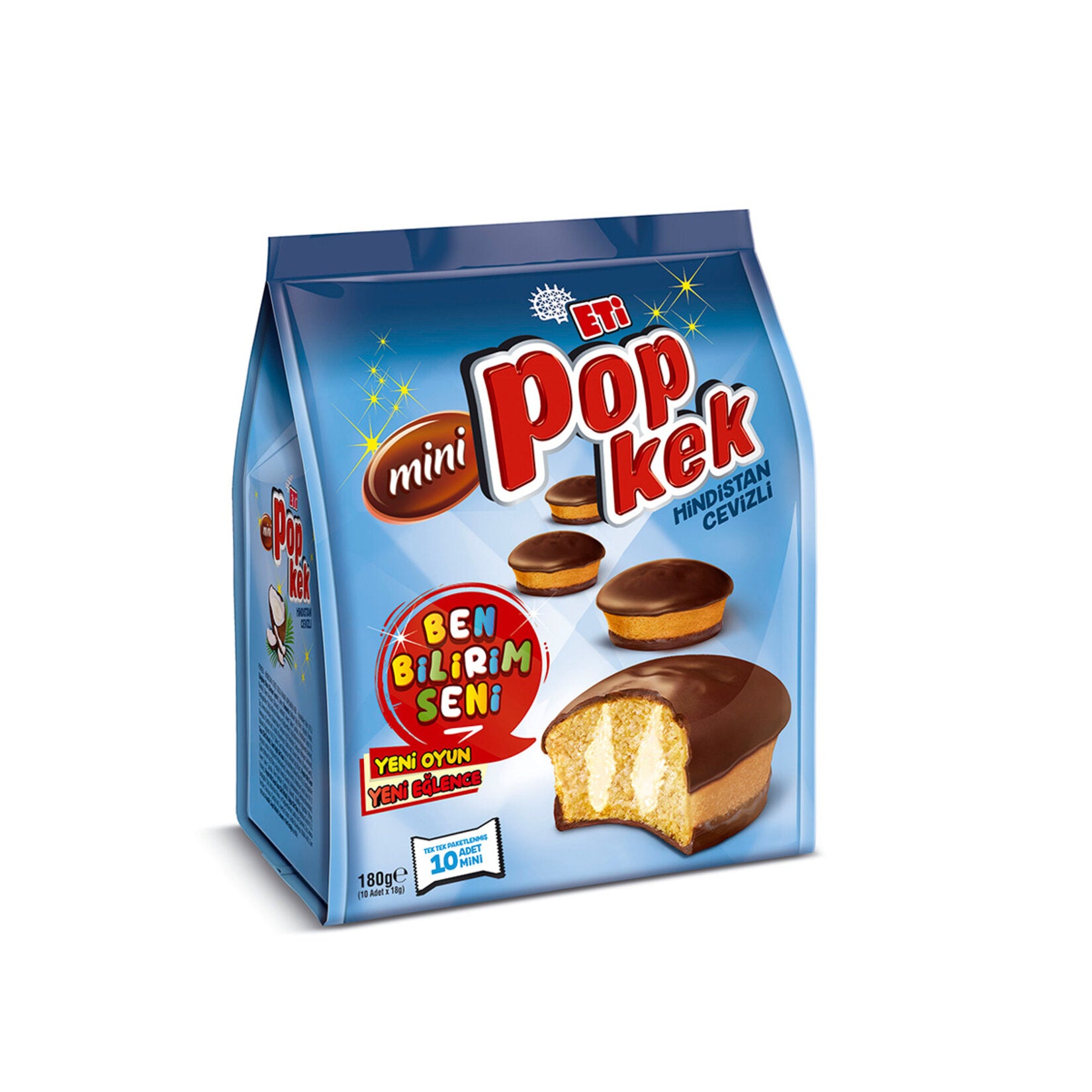 Eti Pop Kek Mini Hindistan Cevizli 10'lu - Batman Sanal Market
