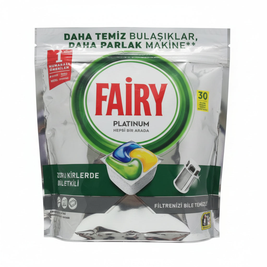 Fairy Platinum Hepsi Bir Arada Bulaşık Deterjanı Tabletleri, 30 Adet - Batman Sanal Market