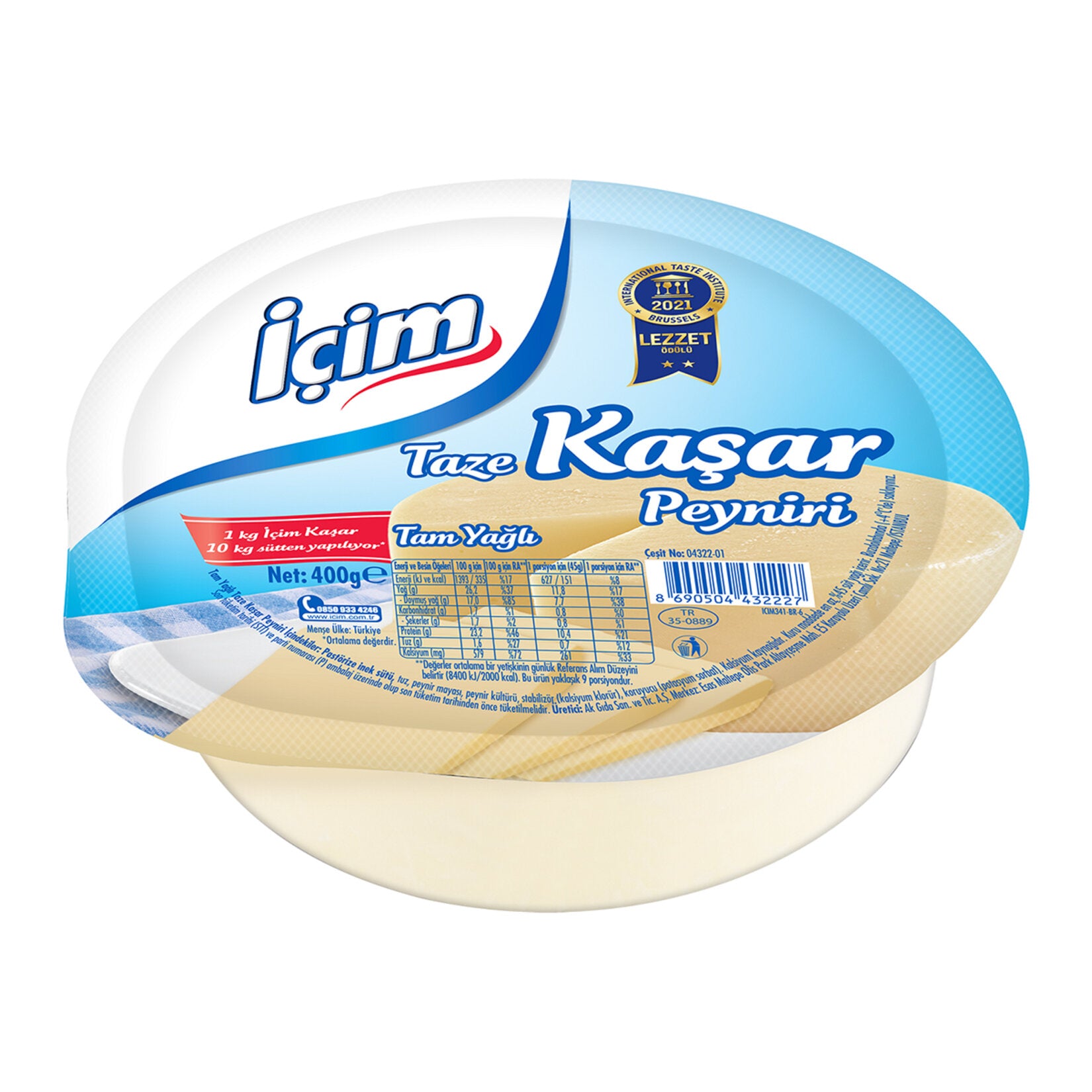 İçim Kaşar Peyniri 400 Gr