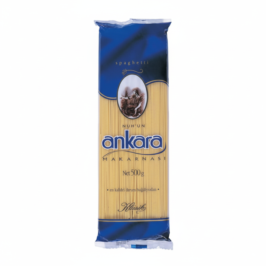 ANKARA Spagetti Makarna 500 Gr - Profesyonel Ürün Fotoğrafı