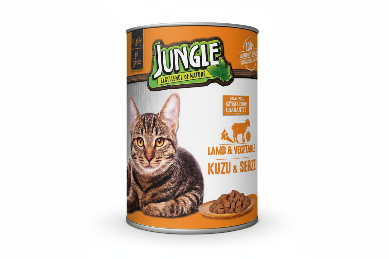 Jungle Kedi Konservesi Kuzu Etli Sebzeli 415 Gr
