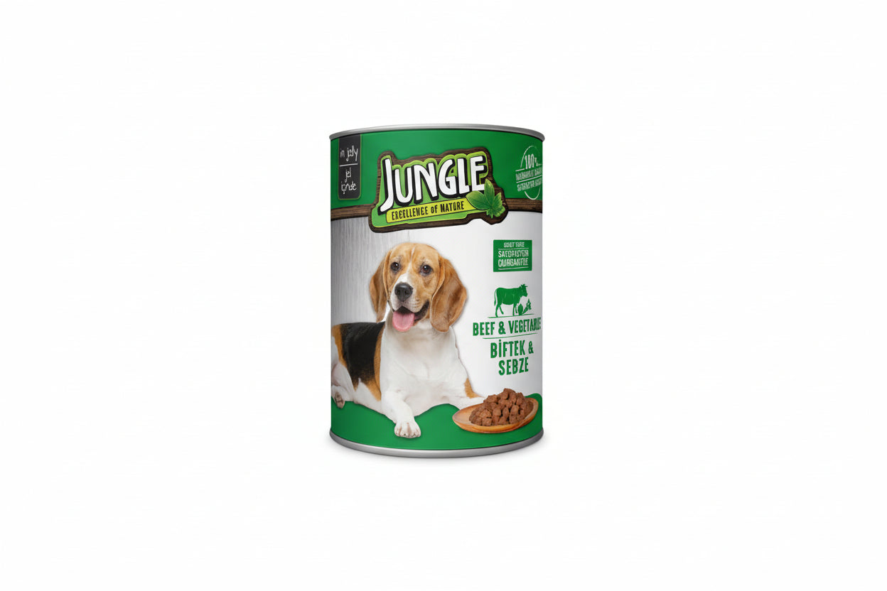 Jungle Köpek Biftekli Sebze Konservesi 415 Gr