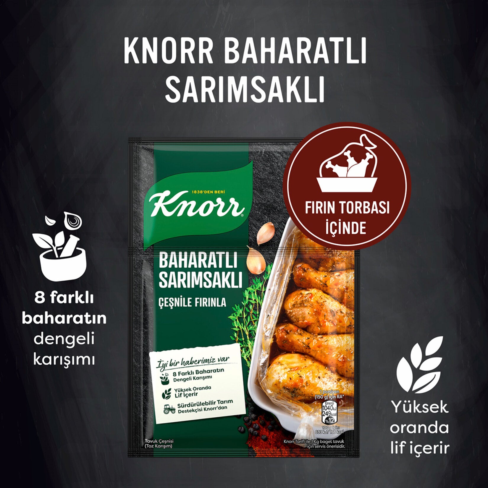 KNORR ÇEŞNİ BAHARATLI SARIMSAKLI 34 GR - Batman Sanal Market