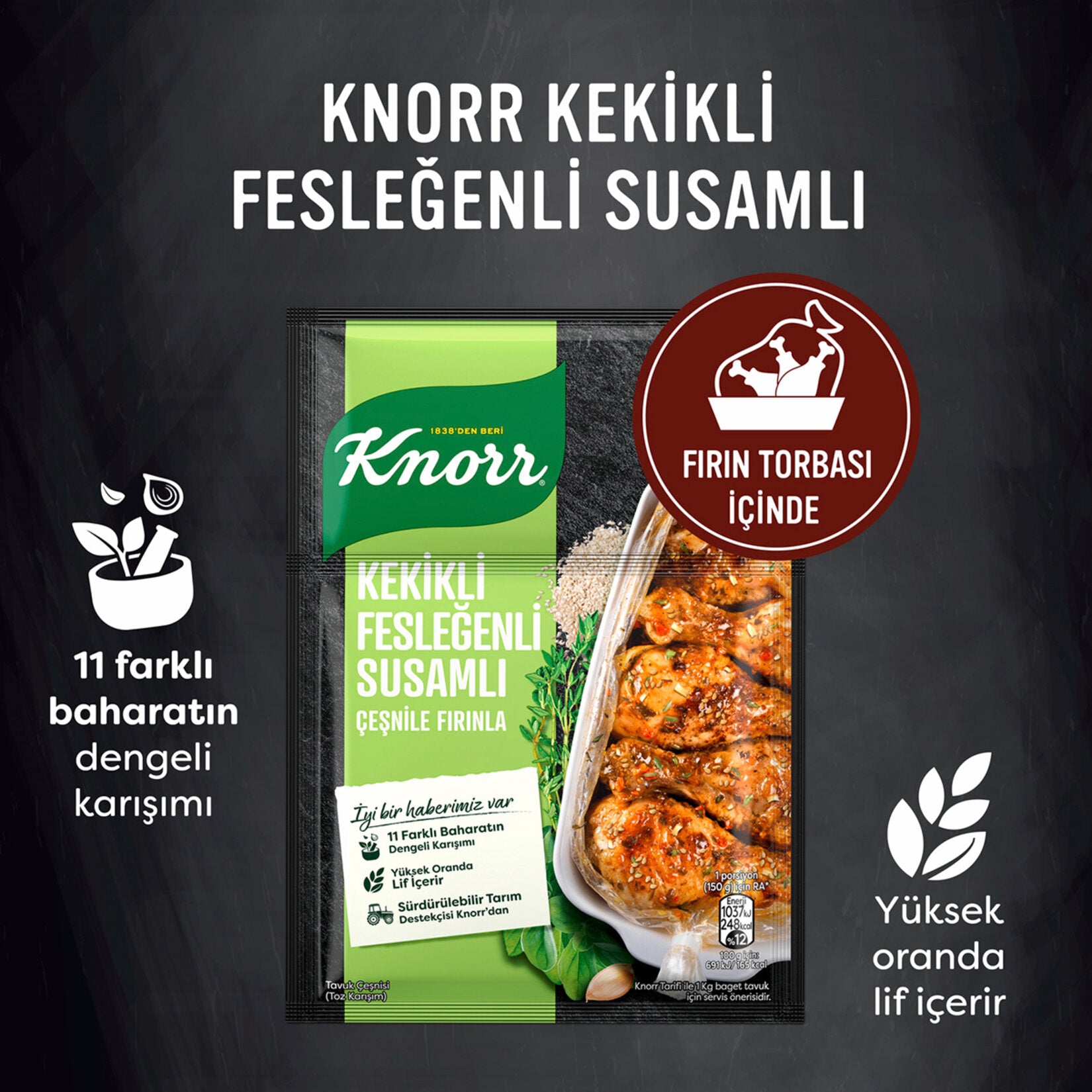 KNORR ÇEŞNİ KEKİKLİ FESLEĞENLİ SUSAMLI 29 GR - Batman Sanal Market
