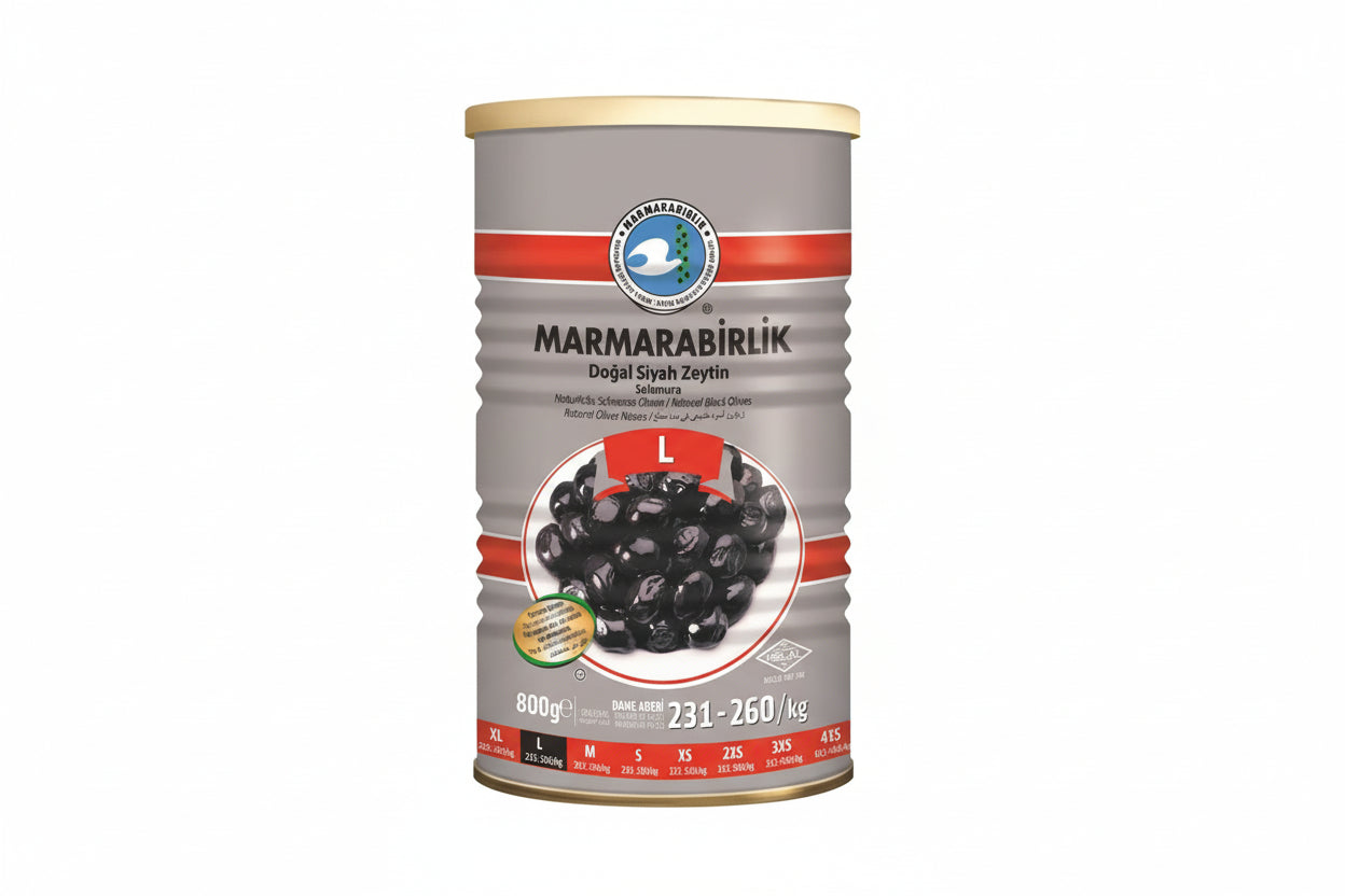 M.BİRLİK Zeytin Salamura Hiper 231-260 (L) 800 GR - Batman Sanal Market