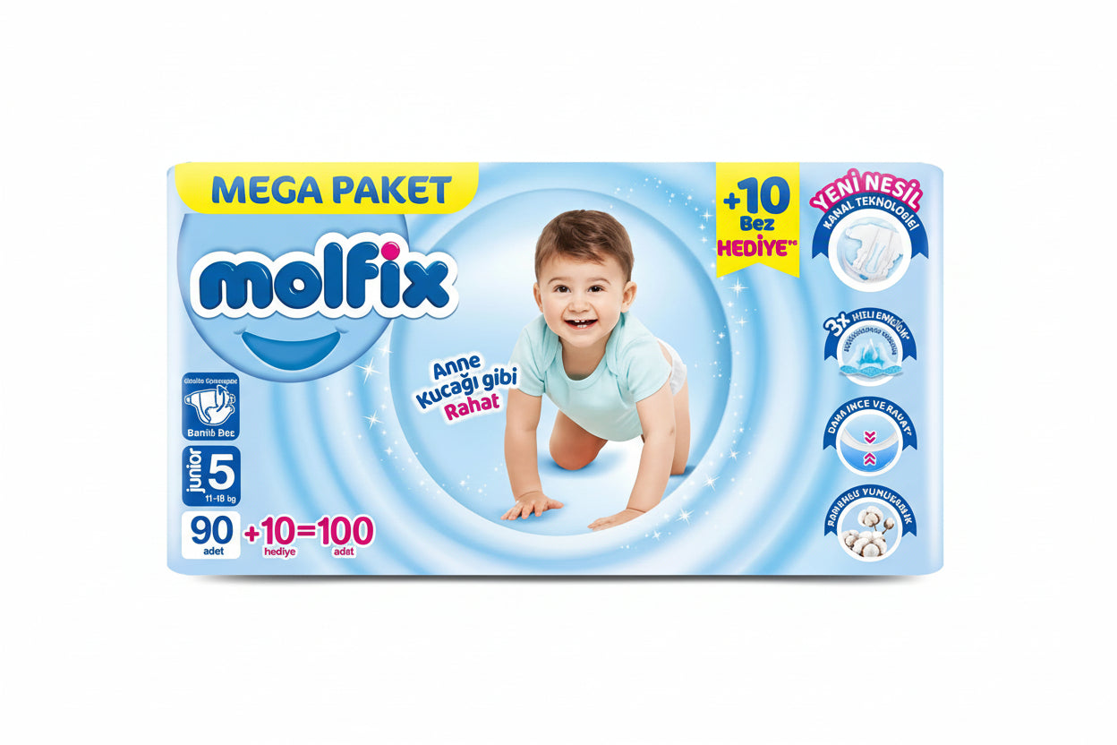 Molfix Mega Paket 5 Numara (90+10 Adet) - Batman Sanal Market