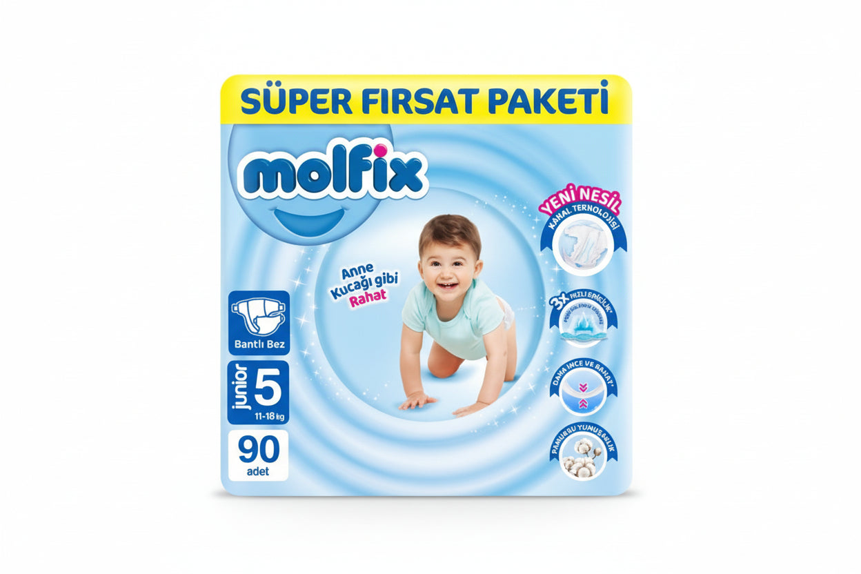 Molfix Mega Paket 5 Numara (90+10 Adet) - Batman Sanal Market