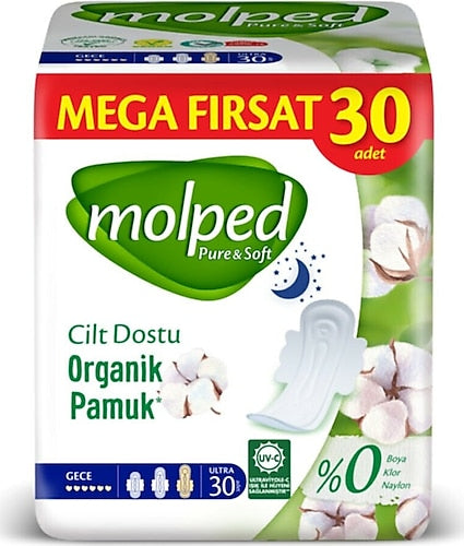Molped Pure&Soft Mega Gece 30'lu Hijyenik Ped - Batman Sanal Market