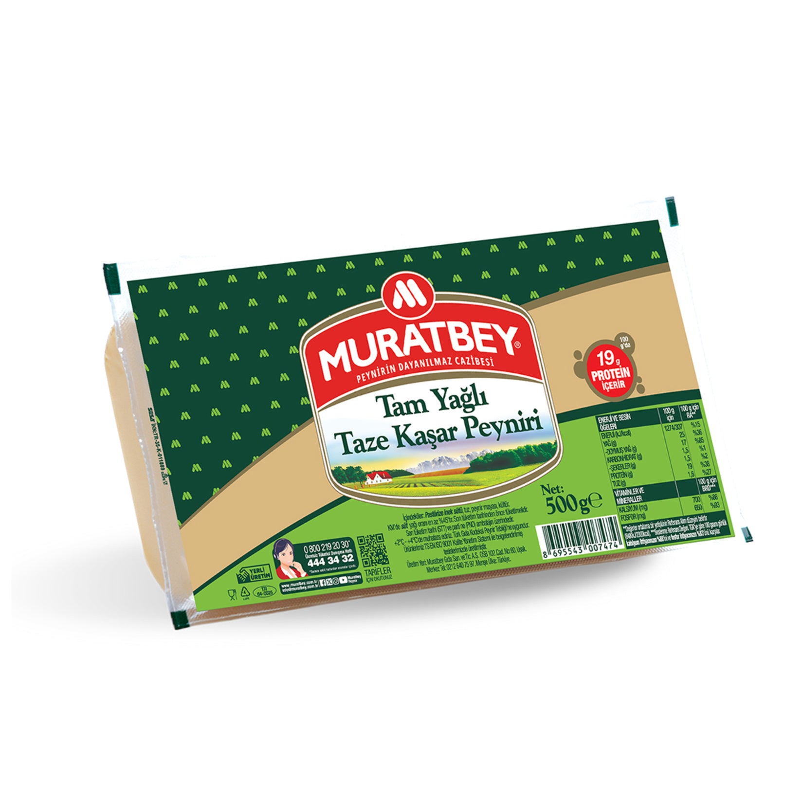 Muratbey Taze Kaşar Peyniri 500 Gr