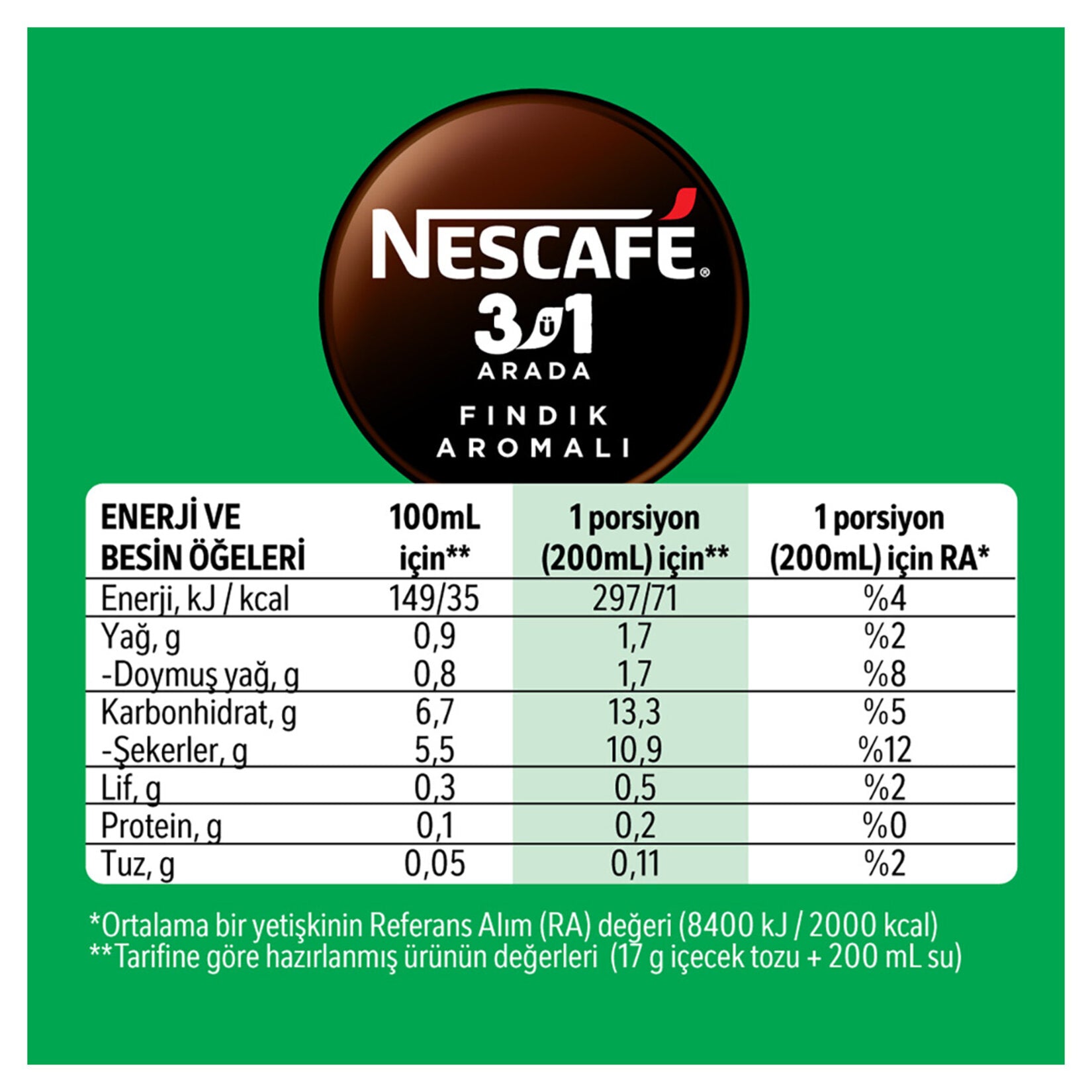 NESCAFE 3 Ü 1 ARADA FINDIK AROMALI - Batman Sanal Market