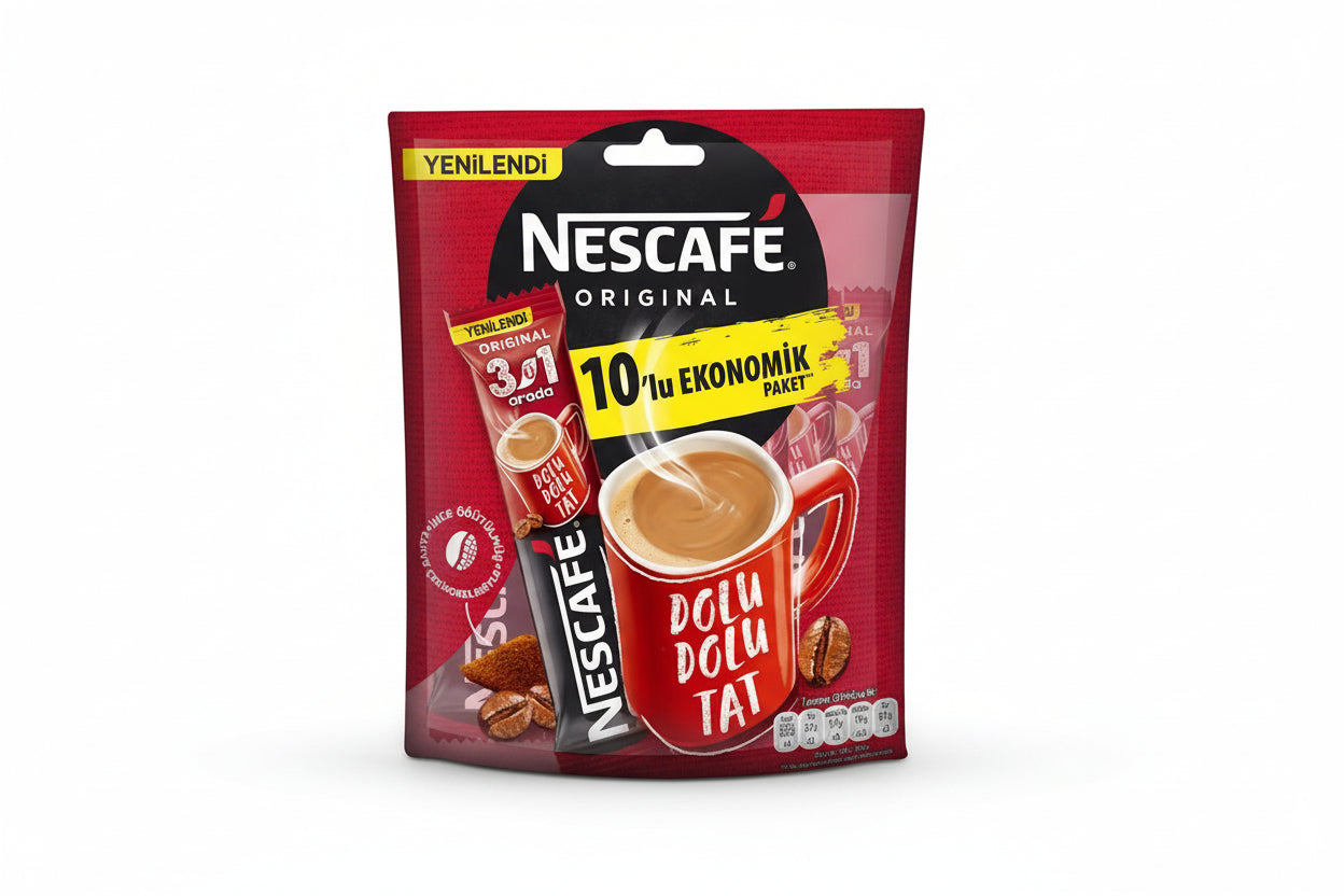 NESCAFE 3Ü 1 ARADA ORGİNAL TAD. EKONOMİK PAKET 10LU - Batman Sanal Market