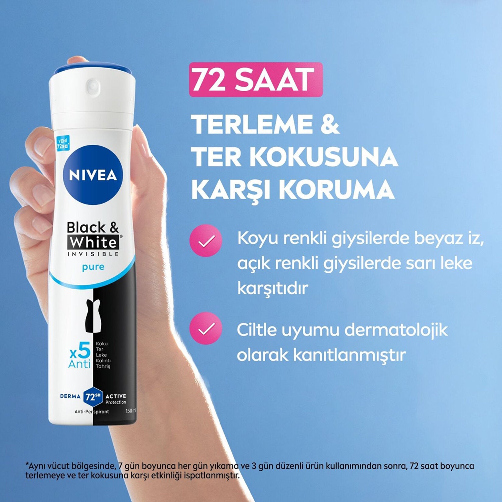 NIVEA Deo Invisible for Black & White Pure 150 ml - Batman Sanal Market