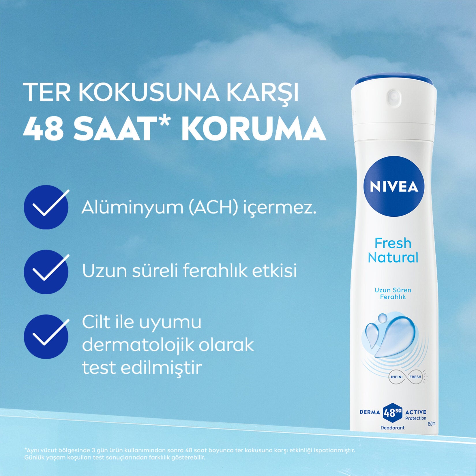 NIVEA WOMEN DEO FRESH NATURAL 150 ML - Batman Sanal Market