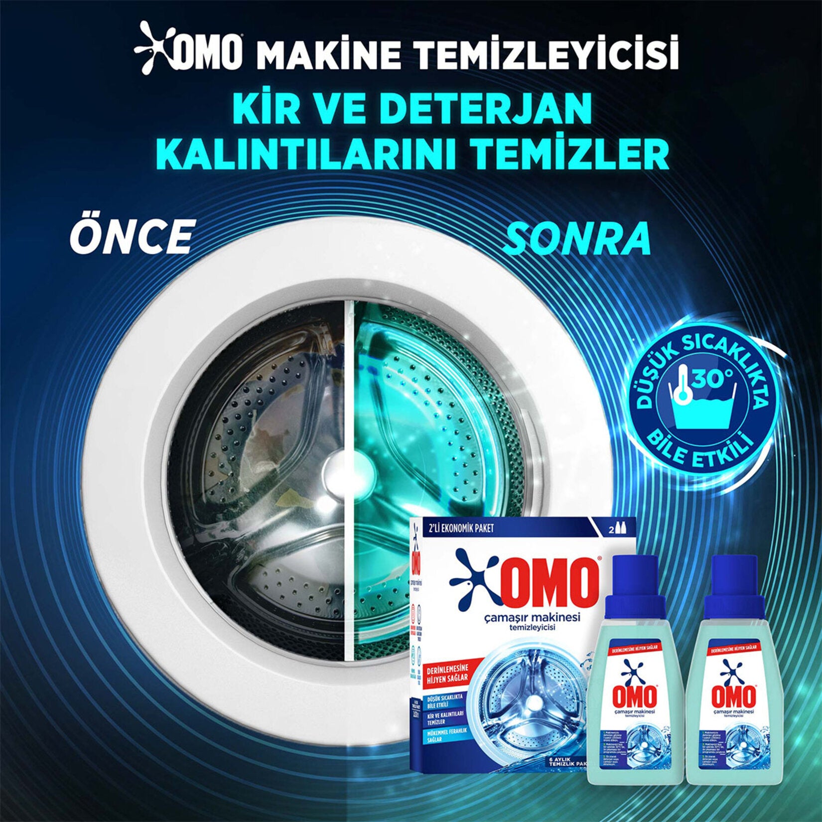 OMO Çamaşır Makinesi Temizleyicisi 2x200 ml - Batman Sanal Market