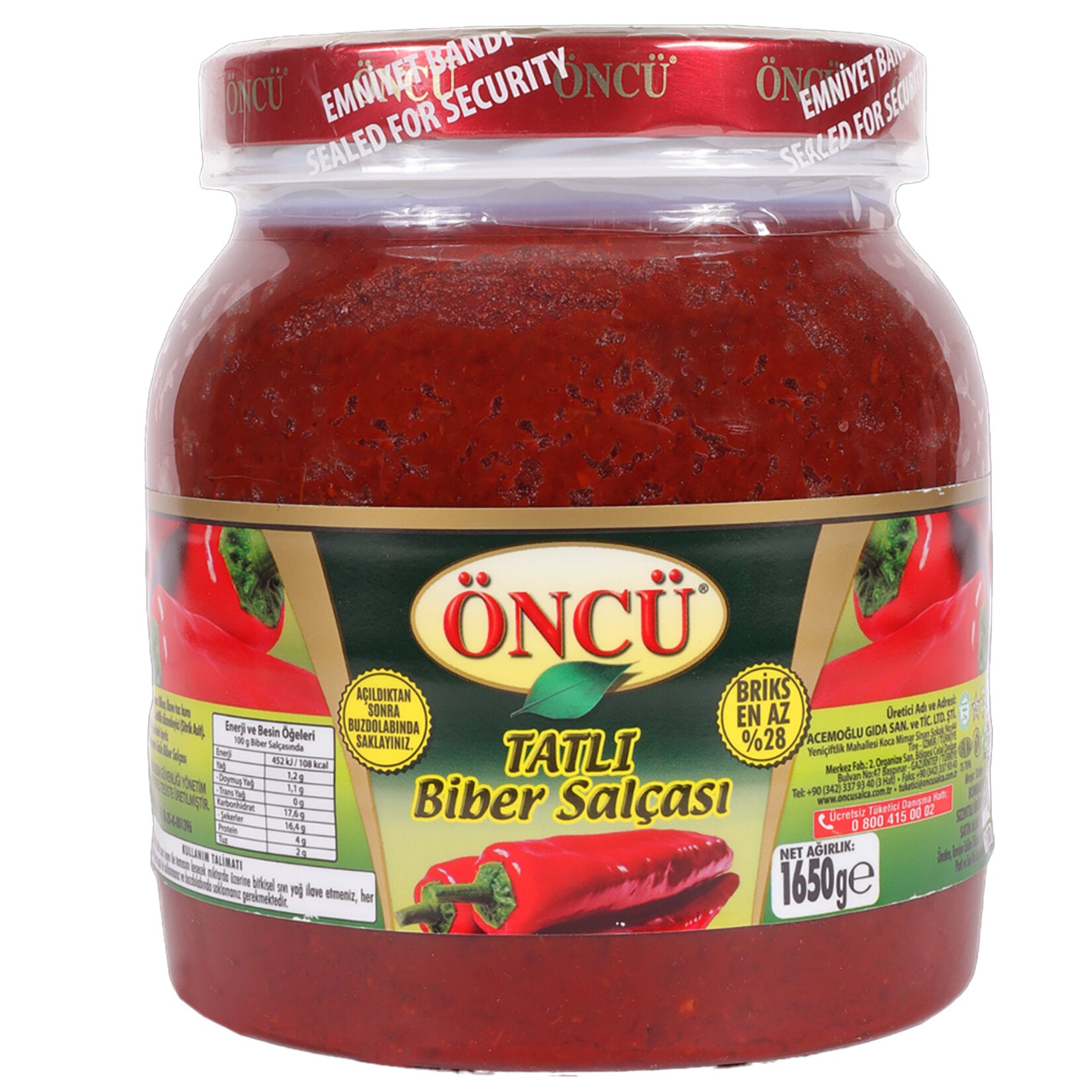 Öncü Biber Salçası Tatlı 1650 Gr - Batman Sanal Market