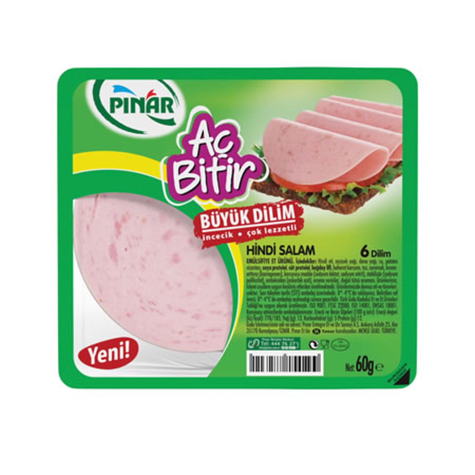 Pınar Salam Aç Bitir 60 Gr (büyük Dilim)