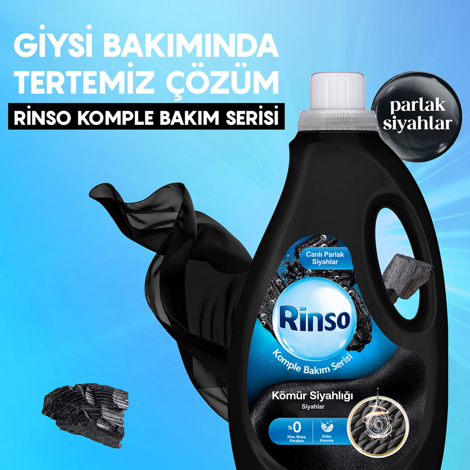 Rinso Kömür Siyahlığı Sıvı Çamaşır Deterjanı 2.5 Litre - Batman Sanal Market