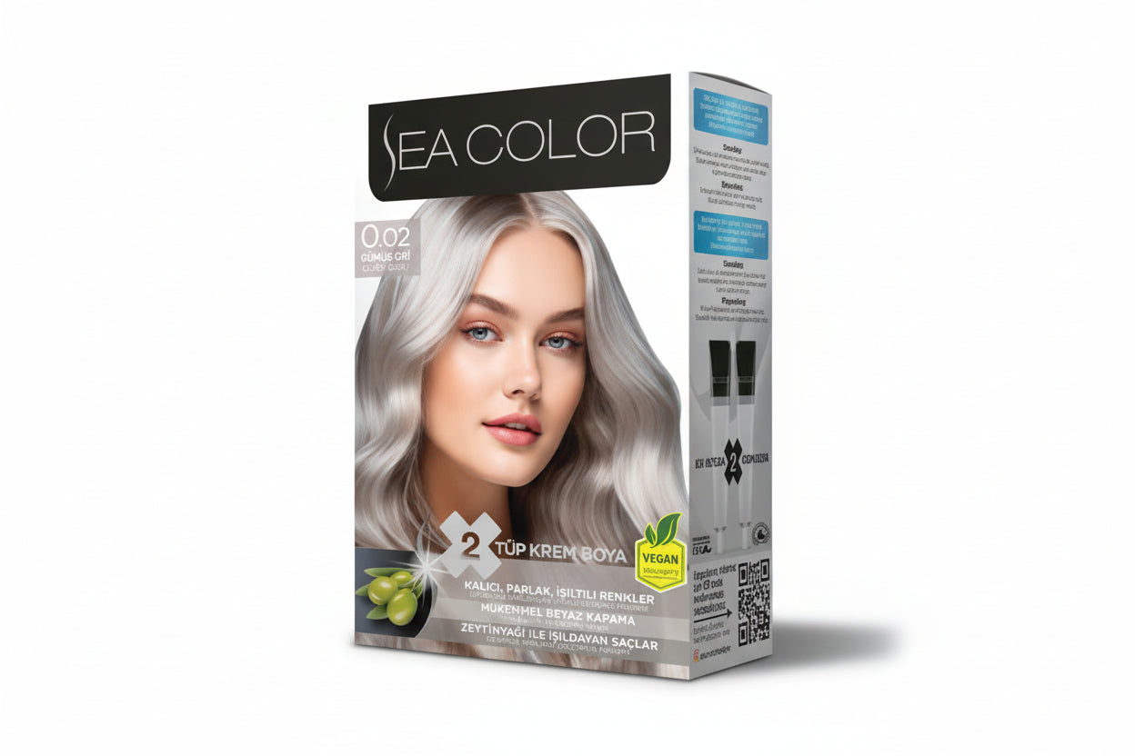 SEA COLOR Saç Boyası 0-02 Gümüş Gri - Batman Sanal Market