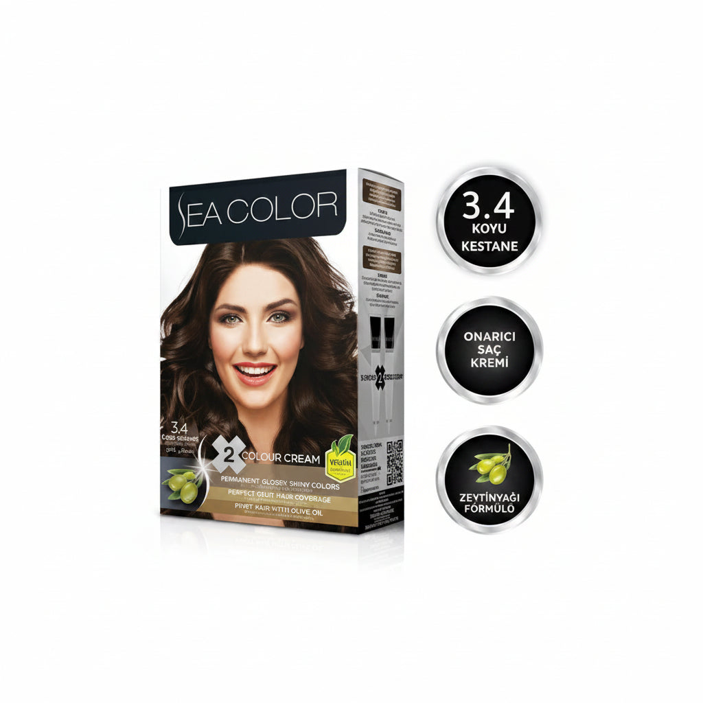 Sea Color Saç Boyası 3-4 Koyu Kestane - Batman Sanal Market